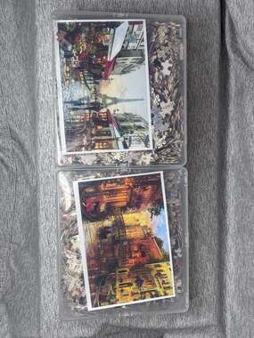 Set of 2 Jigsaw Puzzles: Rue Francais and Venetian Waterway 1000 Pieces each